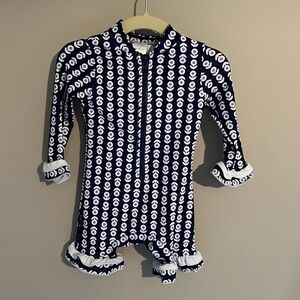 Bonverano zip up ruffle swimsuit girls size 3-6 months